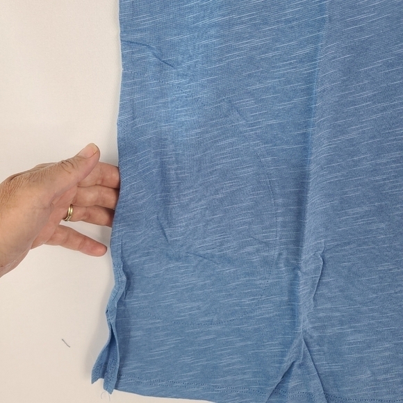 NEW NATURALS D & CO. Tank Top Women's Sz 1XP Blue Cotton Rayon Sleeveless Pocket - Picture 4 of 6